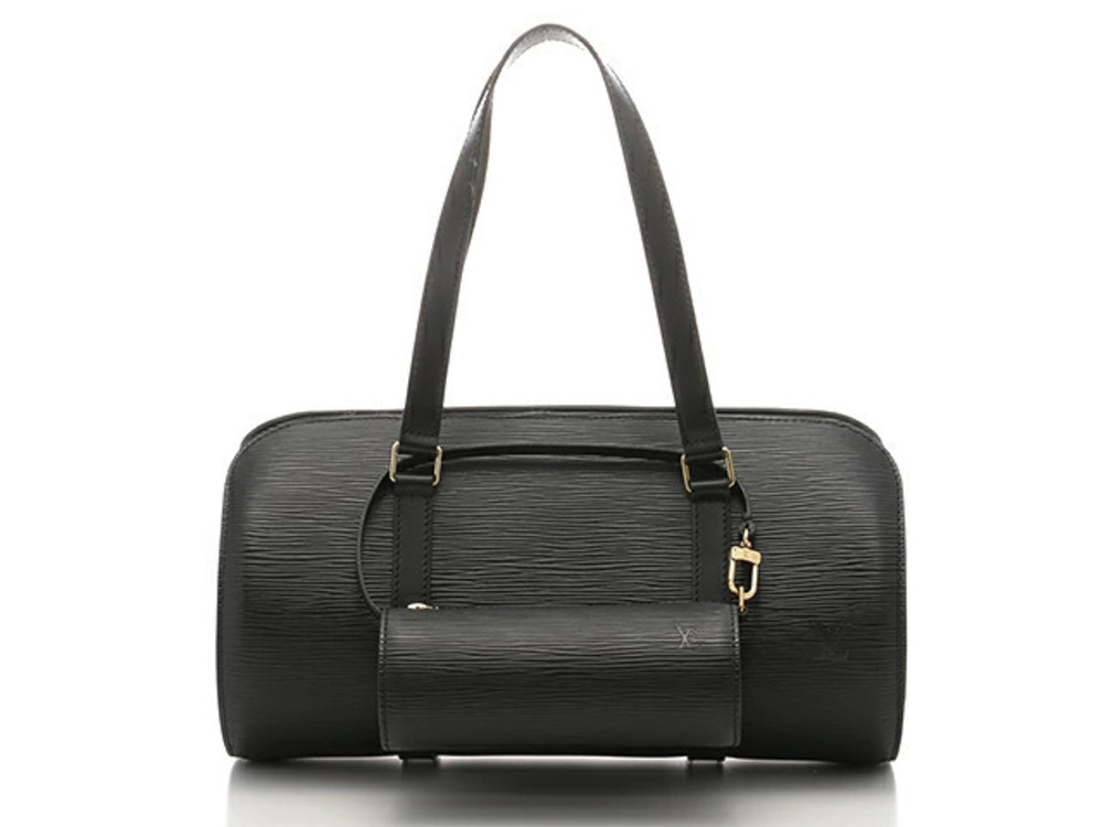 LOUIS VUITTON Soufflot Handbag Epi Leather Noir Black